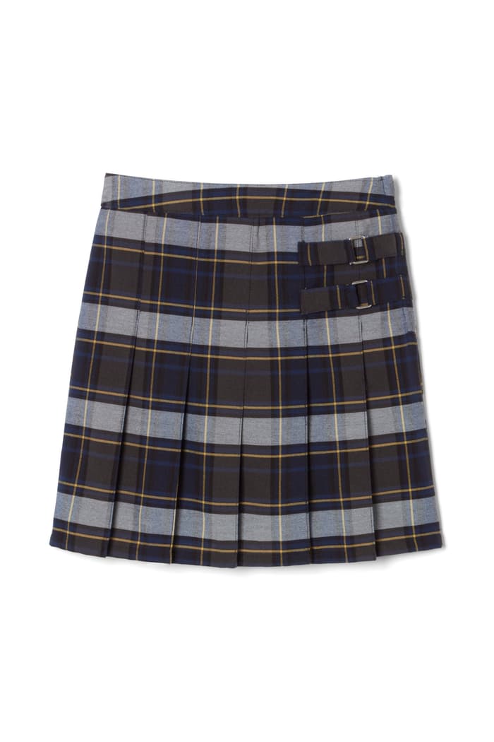 Front view of Plaid Two-Tab Skort 
