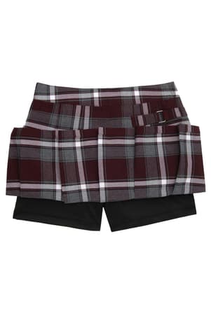  of Plaid Pleated Two-Tab Skort 