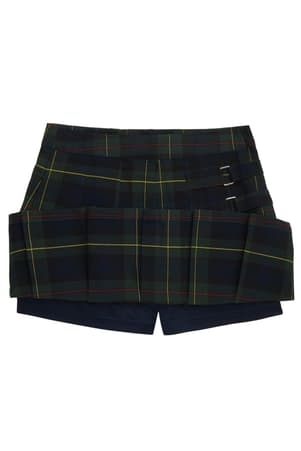  of Plaid Pleated Two-Tab Skort 