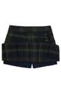 Complete front view of Plaid Pleated Two-Tab Skort opens large image - 3 of 3