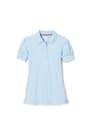 front view of  Short Sleeve Jersey Polo with Rhinestone Buttons opens large image - 1 of 2