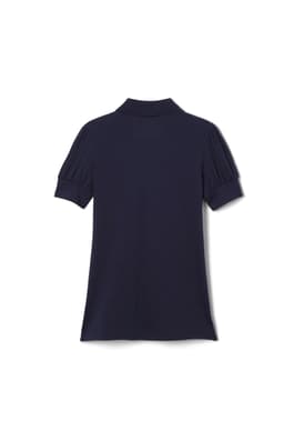 back view of  Short Sleeve Jersey Polo with Rhinestone Buttons - FINAL SALE