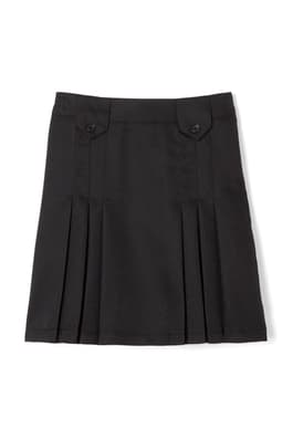 Product Image with Product code 1455,name  Above The Knee Front Pleated Skirt with Tabs   color BLAC 