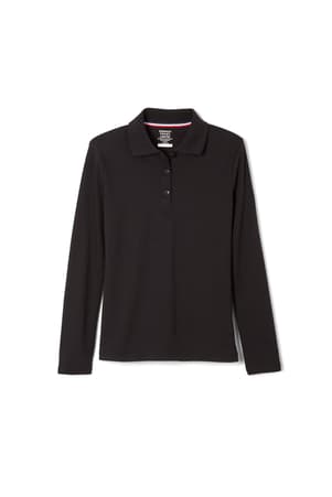 Product Image with Product code 1466,name  Long Sleeve Fitted Interlock Polo with Picot Collar (Feminine Fit)   color BLAC 