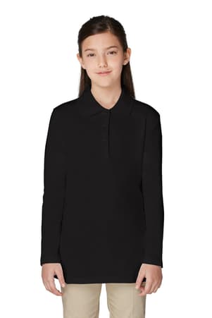  of Long Sleeve Fitted Interlock Polo with Picot Collar (Feminine Fit) 