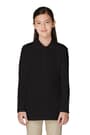 Back View of Long Sleeve Fitted Interlock Polo with Picot Collar (Feminine Fit) opens large image - 2 of 4
