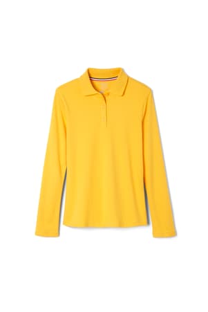 Product Image with Product code 1466,name  Long Sleeve Fitted Interlock Polo with Picot Collar (Feminine Fit)   color GOLD 