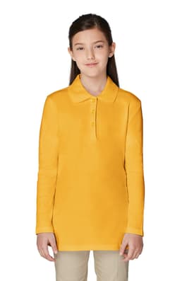  of Long Sleeve Fitted Interlock Polo with Picot Collar (Feminine Fit) 
