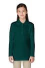 back view of  Long Sleeve Fitted Interlock Polo with Picot Collar (Feminine Fit) opens large image - 2 of 4