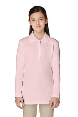  of Long Sleeve Fitted Interlock Polo with Picot Collar (Feminine Fit) 