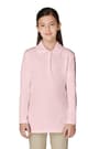 Back View of Long Sleeve Fitted Interlock Polo with Picot Collar (Feminine Fit) opens large image - 2 of 4