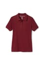 Front view of Short Sleeve Fitted Interlock Polo with Picot Collar (Feminine Fit) opens large image - 1 of 4