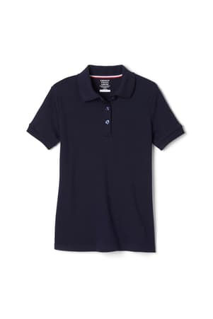 Product Image with Product code 1467,name  Short Sleeve Fitted Interlock Polo with Picot Collar (Feminine Fit)   color NAVY 