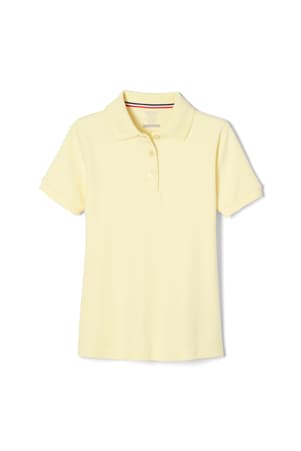Product Image with Product code 1467,name  Short Sleeve Fitted Interlock Polo with Picot Collar (Feminine Fit)   color YELL 