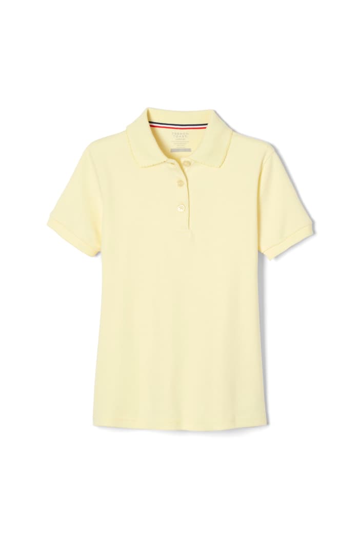 Front view of Short Sleeve Fitted Interlock Polo with Picot Collar (Feminine Fit) 