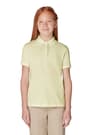 Back View of Short Sleeve Fitted Interlock Polo with Picot Collar (Feminine Fit) opens large image - 2 of 4