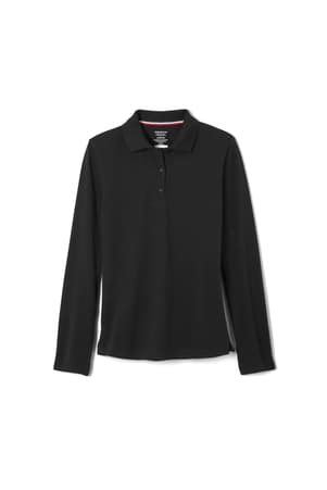 Product Image with Product code 1518,name  Long Sleeve Fitted Stretch Pique Polo (Feminine Fit)   color BLAC 