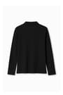 back view of  Long Sleeve Fitted Stretch Pique Polo (Feminine Fit) opens large image - 2 of 2