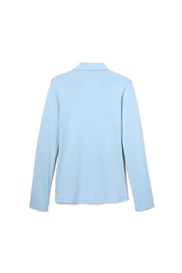 back view of  Long Sleeve Fitted Stretch Pique Polo (Feminine Fit)