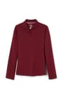 Front view of Long Sleeve Fitted Stretch Pique Polo (Feminine Fit) opens large image - 1 of 1
