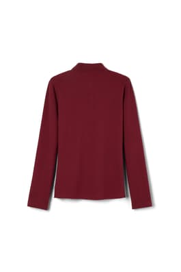 back view of  Long Sleeve Fitted Stretch Pique Polo (Feminine Fit)