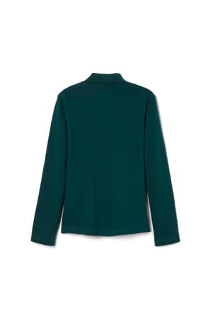 back view of  Long Sleeve Fitted Stretch Pique Polo (Feminine Fit)