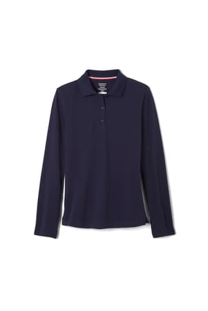 Product Image with Product code 1518,name  Long Sleeve Fitted Stretch Pique Polo (Feminine Fit)   color NAVY 