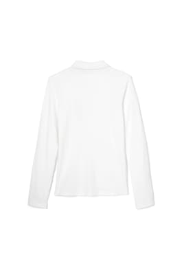 back view of  Long Sleeve Fitted Stretch Pique Polo (Feminine Fit)