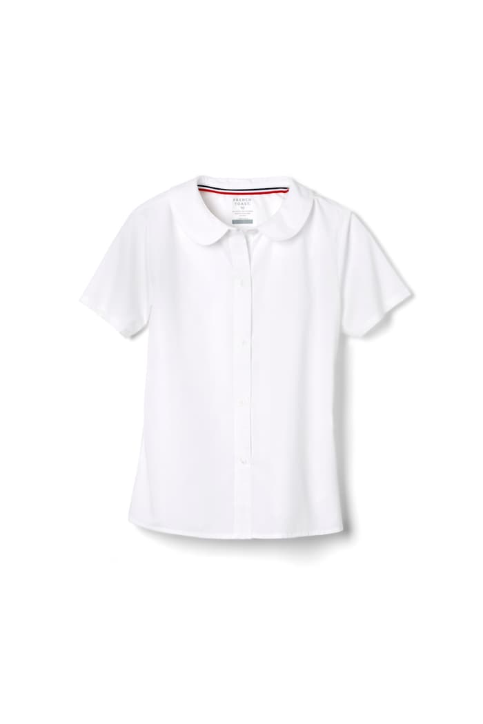 Front view of Short Sleeve Peter Pan Collar Blouse 