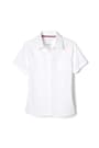 front view of  Short Sleeve Pointed Collar Blouse with Pocket opens large image - 1 of 2