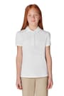 front on figure view of  Short Sleeve Ruffle Polo (Feminine Fit) opens large image - 3 of 3