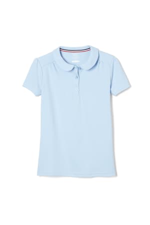 Product Image with Product code 1638,name  Short Sleeve Interlock Polo with Peter Pan Collar   color BLUE 