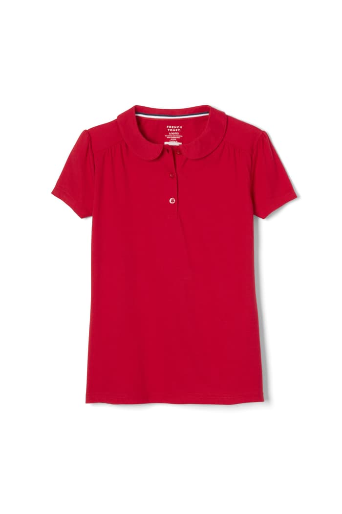 Front view of Short Sleeve Interlock Polo with Peter Pan Collar 