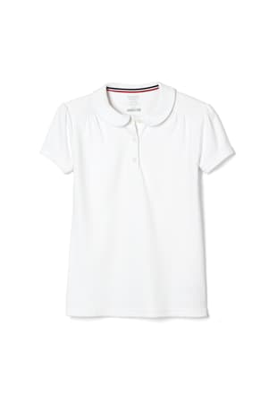 Product Image with Product code 1638,name  Short Sleeve Interlock Polo with Peter Pan Collar   color WHIT 