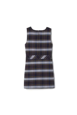 back view of  Plaid Box Pleat Jumper