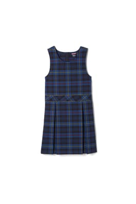 blue plaid uniform dress Lands' End School Uniform Girls Plaid Jumper Top of Knee