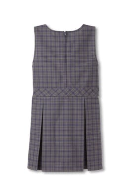 back view of  Plaid Box Pleat Jumper