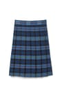 front view of  Below The Knee Plaid Pleated Skirt opens large image - 1 of 2