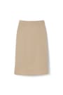 back view of  Adjustable Waist Front Pleat Calf Length Skirt opens large image - 2 of 2