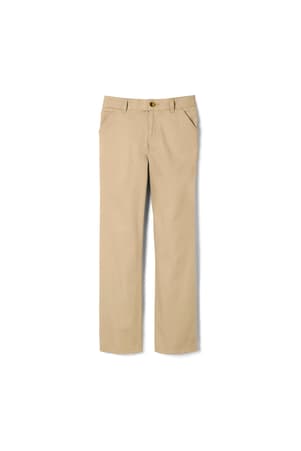 front shot of  Girls' Pull-On Straight Fit Stretch Twill Pant