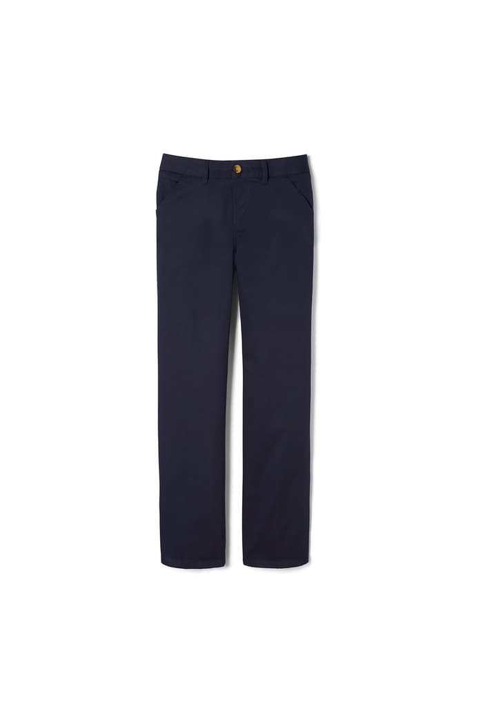 Front view of Girls' Pull-On Straight Fit Stretch Twill Pant 