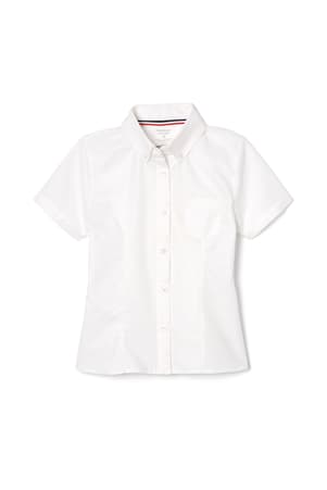 Product Image with Product code 1707,name  Short Sleeve Fitted Oxford Shirt (Feminine Fit)   color WHIT 