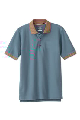 front view of  Short Sleeve Pique Polo Shirt with Harmony Logo