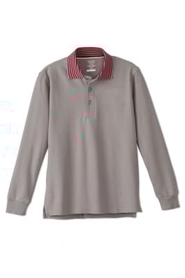 front view of  Long Sleeve Pique Polo Shirt with Harmony Logo