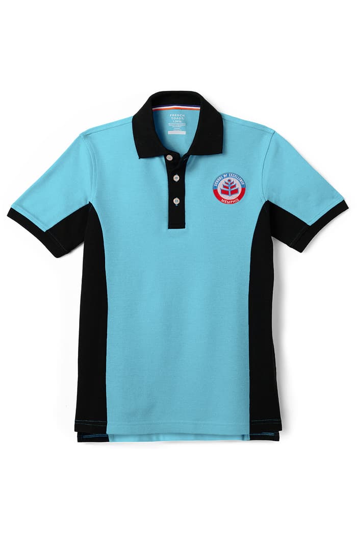 front view of  Memphis School Of Excellence Short Sleeve Pique Polo