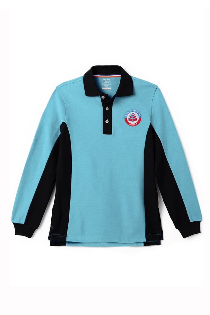 front view of  Memphis School Of Excellence Long Sleeve Pique Polo