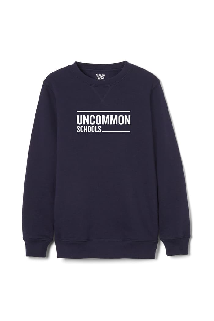 Front view of Uncommon New York crewneck fleece sweatshirt