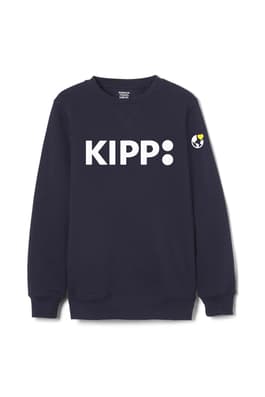 Front view of KIPP Crewneck fleece sweatshirt