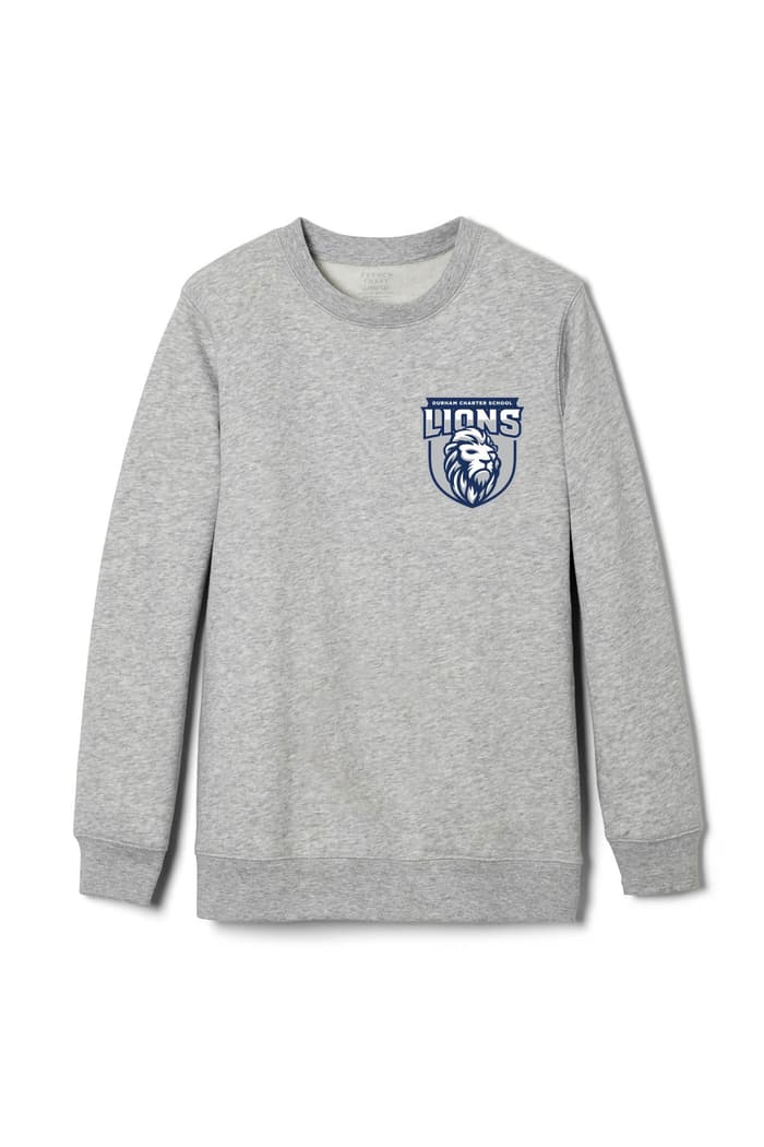 Front view of Durham crewneck fleece sweatshirt