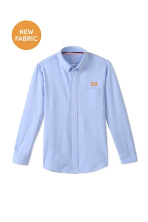 Product Image with Product code 6108,name  New! Long Sleeve Knit Oxford Shirt with Success Academy Logo   color BLUE 